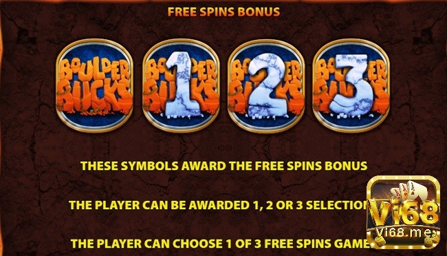Tính năng Free Spins Bonus được kích hoạt với 3 tính năng bổ sung khi xuất hiện 3 Scatter 