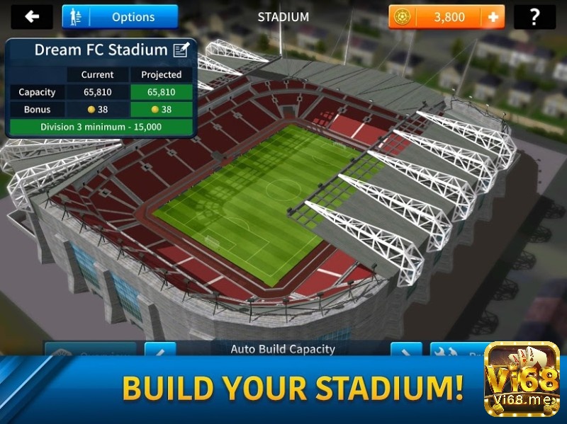 Bạn sẽ có cơ hội xây dựng một sân vận động cho riêng đội bóng của mình